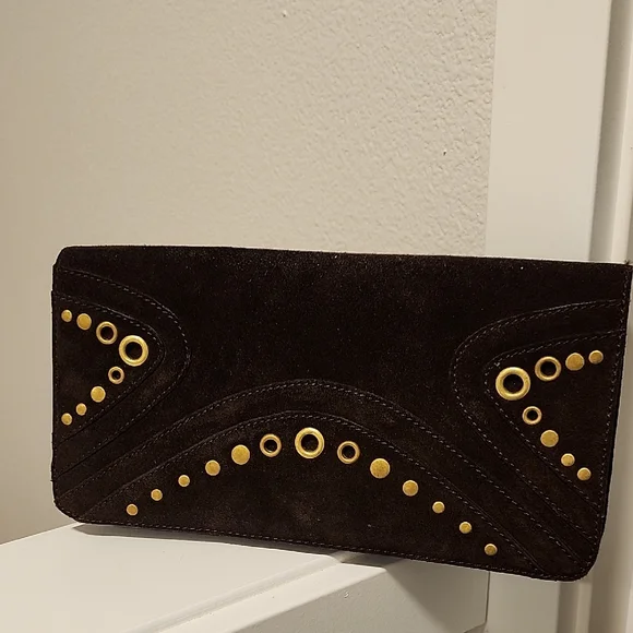 Banana Republic Chocolate and Gold Clutch - Picture 1 of 5